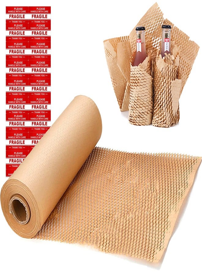 onesimcr Honeycomb Packing Paper Wrap 15"x131' Sustainable Alternative to Bubble Wrap for Moving/shipping/packing Roll with 20 Fragile Sticker Biodegradable & Fully Recylable… - Image 1