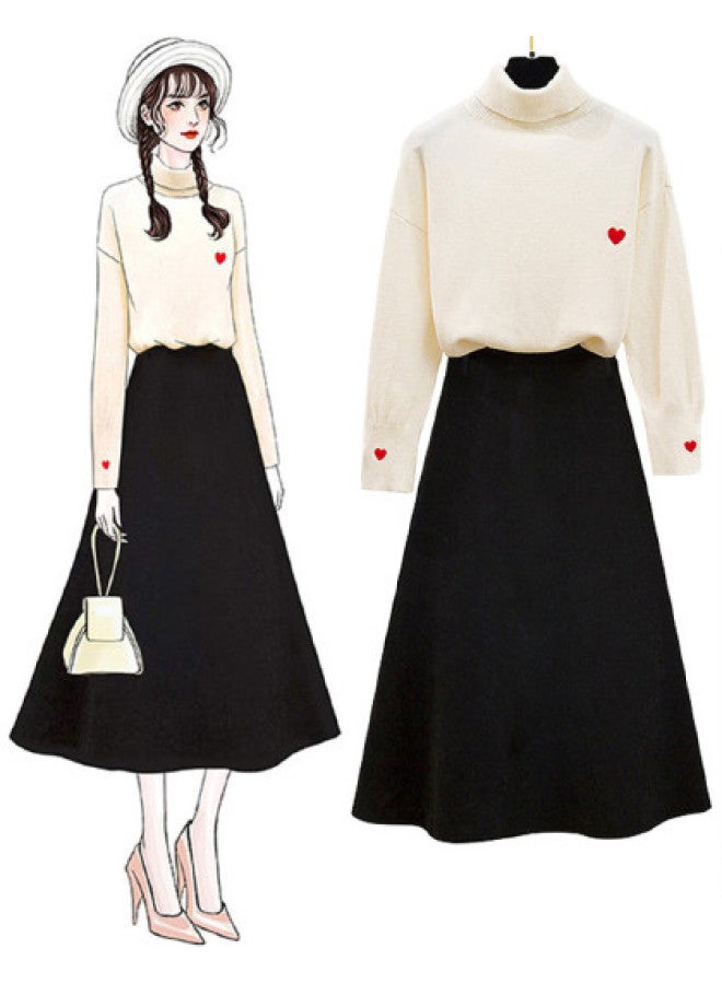 TonLion 2025 Women's Two-piece Set Knit Long Sleeve Top With Skirt - Korean Style Fashion Versatile Outfit - Image 1