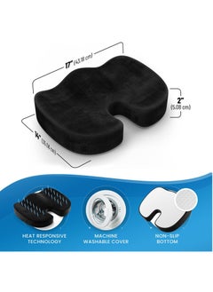 MileMelo Seat Cushion for Office Chair Tailbone Cushion Coccyx Cushion Sciatica Pillow for Sitting Black  - Image 2