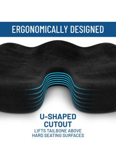 MileMelo Seat Cushion for Office Chair Tailbone Cushion Coccyx Cushion Sciatica Pillow for Sitting Black  - Image 3