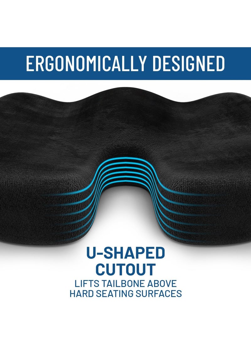 MileMelo - Seat Cushion for Office Chair Tailbone Cushion Coccyx Cushion Sciatica Pillow for Sitting Black - Image 1