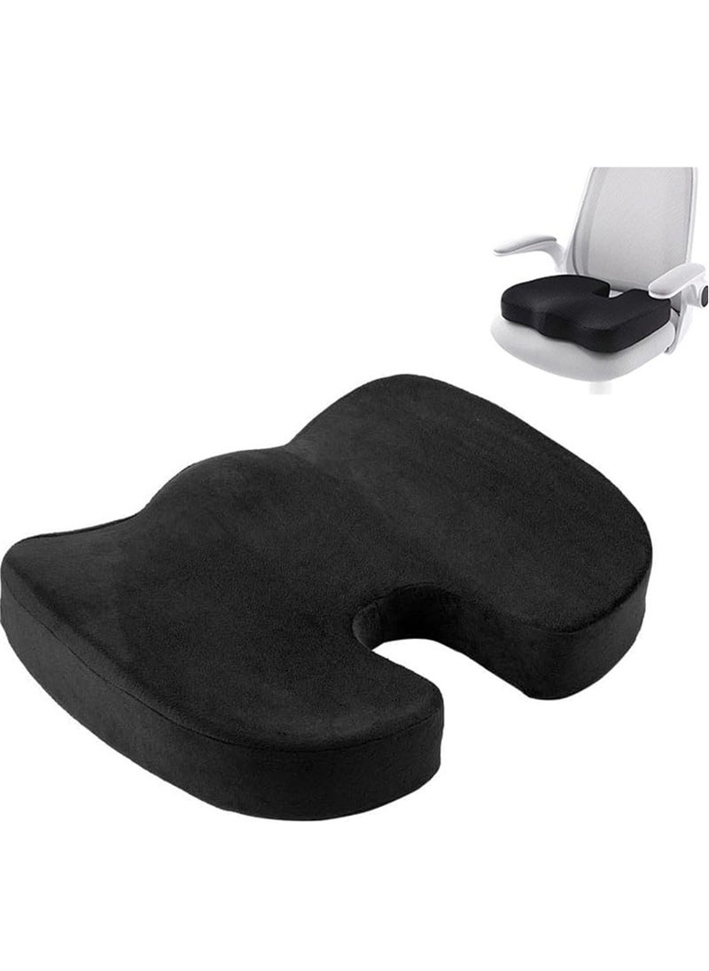 MileMelo - Seat Cushion for Office Chair Tailbone Cushion Coccyx Cushion Sciatica Pillow for Sitting Black - Image 1