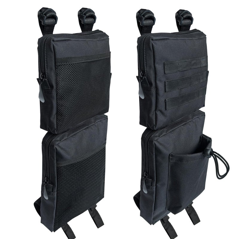 Vanlison 2 Pack ATV Fender Bags, Detachable Saddle Bag ATV Gear Bags Water-resistent Motorcycle Bag Compatible with Sportsman Scrambler TRX FourTrax Outlander Grizzly UTV Hanging Storage Bag Black - Image 1