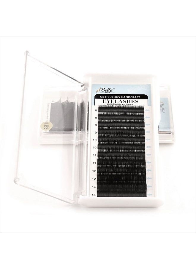 Bella Hair - Real Siberian Mink Eyelash Extensions B/C/D/J Curl | Professional Salon Use | Thickness 0.15mm Individual Volume Lashes Length 8-15mm Mixed Tray (B Curl) by Bella Hair - Image 1