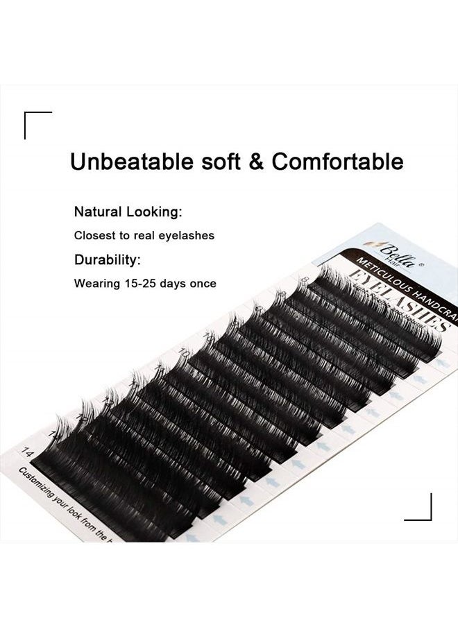 Bella Hair - Real Siberian Mink Eyelash Extensions B/C/D/J Curl | Professional Salon Use | Thickness 0.15mm Individual Volume Lashes Length 8-15mm Mixed Tray (B Curl) by Bella Hair - Image 1
