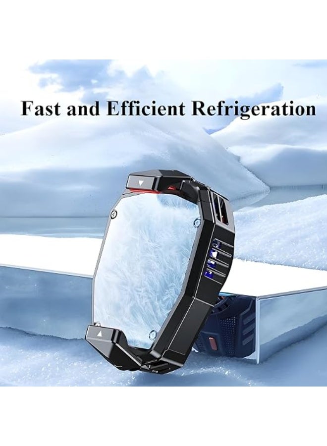مروحة تبريد الهاتف المحمول GERLAX GF-04 – تتميز بهدوء فائق وتقنية تبريد سريع؛ وتوفر ثلاثة مستويات للتبريد، وتصميمًا من الألومنيوم مع إضاءة LED، وتشغيلًا منخفض الضجيج، ومنفذ Type-C؛ كما أنها مدمجة وخفيفة الوزن لسهولة الحمل؛ باللون الأسود. - Image 5
