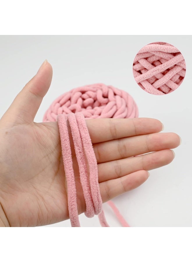MileMelo 2-Piece Knitting Wool Yarn,Knitting Yarn Coarse Yarn for Crochet, Soft Chunky Yarn for Projects Making Plush Balls Handmade Bags Sweaters Shoes Hats Blankets Scarves Flesh Pink - Image 3
