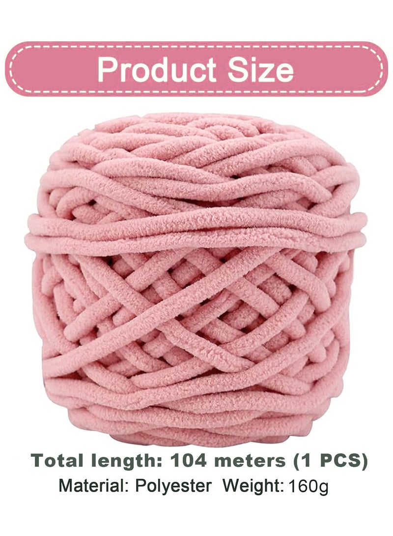 MileMelo 2-Piece Knitting Wool Yarn,Knitting Yarn Coarse Yarn for Crochet, Soft Chunky Yarn for Projects Making Plush Balls Handmade Bags Sweaters Shoes Hats Blankets Scarves Flesh Pink - Image 2