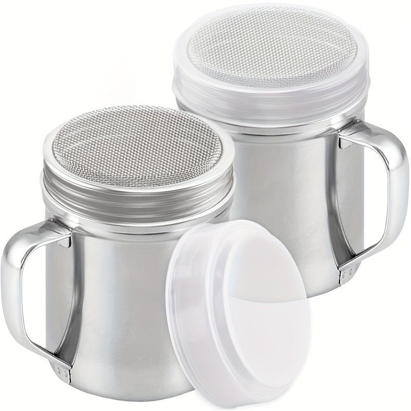 Medium Powder Shaker With Handle Silvery Punching Model 1pc - Image 1