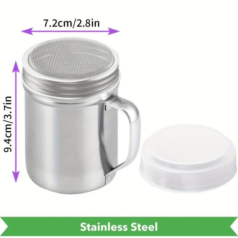 Medium Powder Shaker With Handle Silvery Punching Model 1pc - Image 3