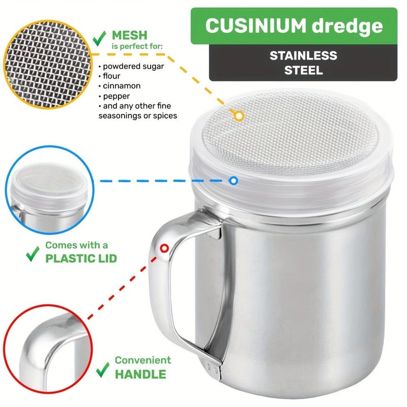 Medium Powder Shaker With Handle Silvery Punching Model 1pc - Image 5