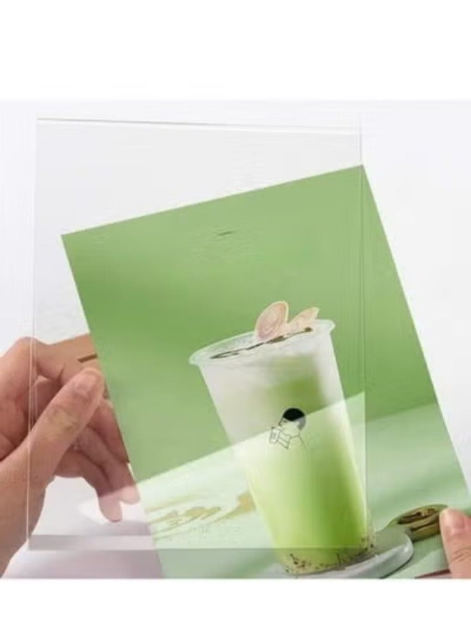 Eckek حامل لافتات أكريليك ECKEK A4/A5/A6 عرض قائمة مزدوج الجوانب، قاعدة خشبية حامل لافتات على الطاولة - Image 3