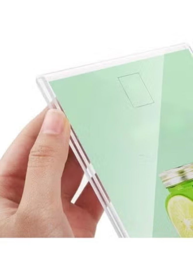 Eckek حامل لافتات أكريليك ECKEK A4/A5/A6 عرض قائمة مزدوج الجوانب، قاعدة خشبية حامل لافتات على الطاولة - Image 4