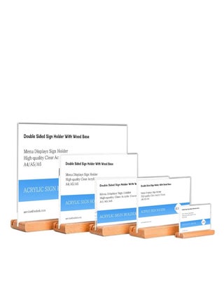 ECKEK Acrylic Sign Holder A4/A5/A6 Menu Displays Double Sided, Wood Base Table Top Sign Stand - pzsku/Z4DCD52F14B51653CF2F0Z/45/_/1731072025/f19915a5-7561-4576-a245-6f869134d314