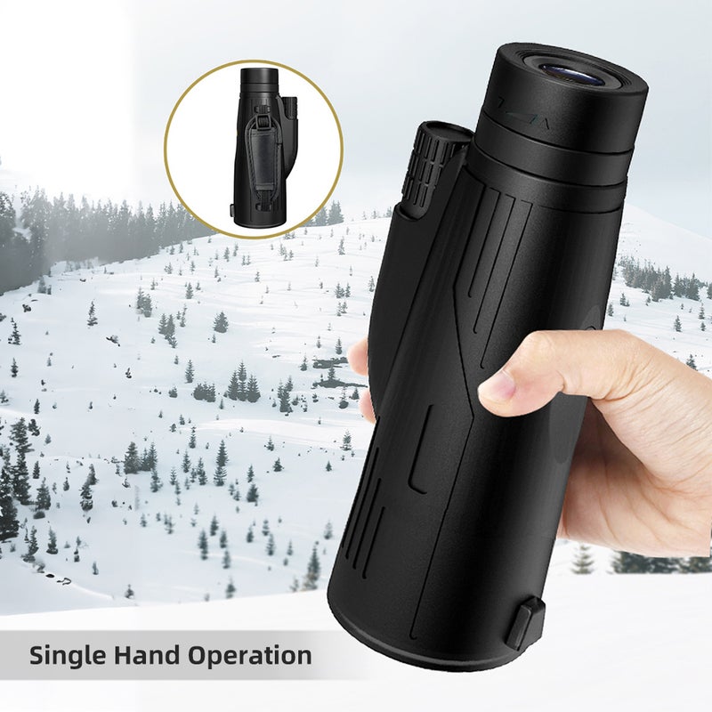 منظار أحادي العين للبالغين 12×50 مع عدسة بصرية FMC ومسارات BAK4، مقاوم للماء في الحياة اليومية، مع حامل هاتف عالمي + قائم معدني قابل للتعديل لمشاهدة المناظر الطبيعية والطيور والحيوانات البرية والحفلات الموسيقية والفعاليات الرياضية - Image 2