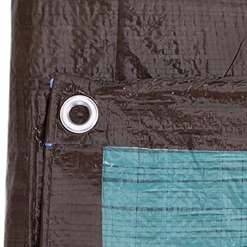 Kotap 16 x 20 Ft. All-Purpose Multi-Use Protection/Coverage 5-mil Poly Tarp, Reversible, Waterproof, Brown/Green, (TBG-1620) - Image 4