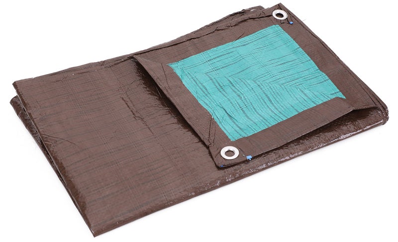Kotap 16 x 20 Ft. All-Purpose Multi-Use Protection/Coverage 5-mil Poly Tarp, Reversible, Waterproof, Brown/Green, (TBG-1620) - Image 3
