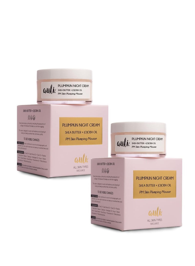 AULI LIFESTYLE Auli Plumpkin Night Cream for All Skin Types 50GM Pack of 2