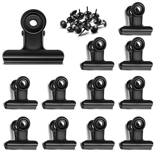YUCHIYA Bulldog Black Metal Binder Clips with Strong Spring - Small, 38 mm, Seal Clamps for Coffee Tea Food Bags, Decorative Clips for DIY Photo Grid - Image 1