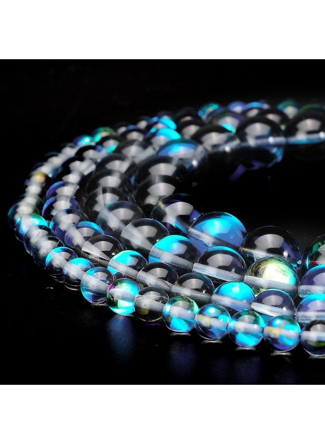 روبيكا خرز زجاجي كريستالي مستدير من حجر القمر هالة قزحي الألوان لصنع المجوهرات (1 حبلا 6 مم رمادي) - Image 3