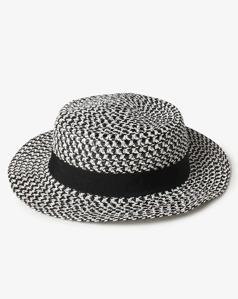 Haute Sauce  Black Printed Fedora Hat  | Best Price UAE