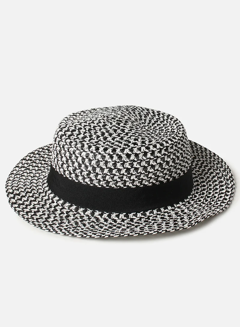 Haute Sauce  Black Printed Fedora Hat  | Best Price UAE