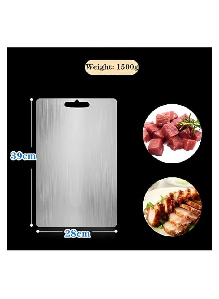 Beauenty 304 Stainless Steel Cutting Board For Kitchen,Meat,Fruit,Pastry,Pizza,Cheese,Vegetable Metal Cutting Board,meat Cutting Board For Anti-skid Double Side,Dough Board（39 * 28cm） - Image 5