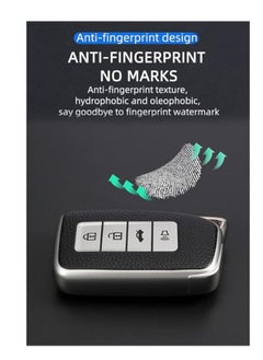 OUYoo OUYoo For Lexus Key Fob Cover with, Upgraded TPU Surface Grain Case for GS ES IS IS-F RC RC-F NX LC LS LX570 RX350/450h (4 buttons) With a key chain(Silver)  - Image 3