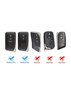 OUYoo OUYoo For Lexus Key Fob Cover with, Upgraded TPU Surface Grain Case for GS ES IS IS-F RC RC-F NX LC LS LX570 RX350/450h (4 buttons) With a key chain(Silver)  - Image 2