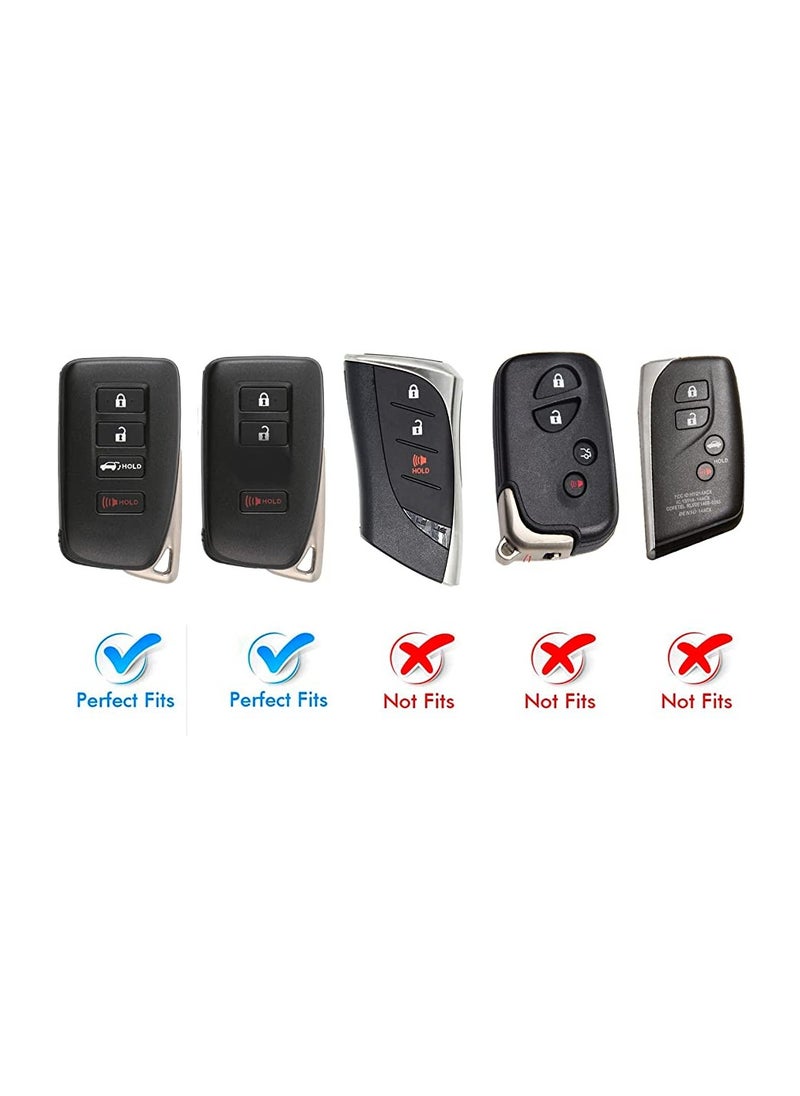 OUYoo OUYoo For Lexus Key Fob Cover with, Upgraded TPU Surface Grain Case for GS ES IS IS-F RC RC-F NX LC LS LX570 RX350/450h (4 buttons) With a key chain(Silver)  - Image 2