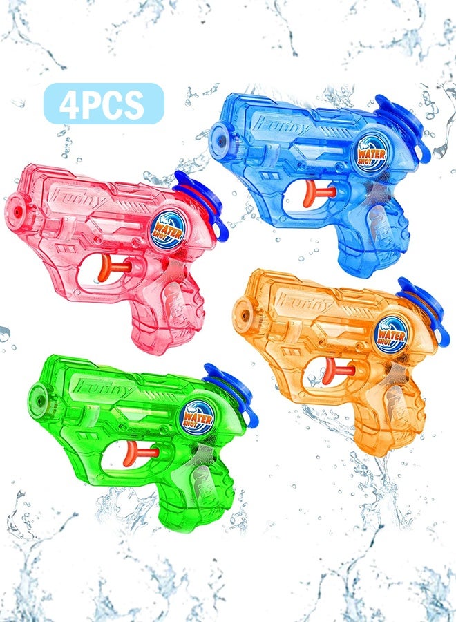 Organizer Mini Water Gun for Kids Toddler- 4 Pack Small Water Guns 5-7M Long Range Super Water Soaker Squirts Blasters Gun, Outdoor Water Toy Summer Pool Beach Party Favors Bath Water Guns Toy for Kids Boy Girl - Image 1