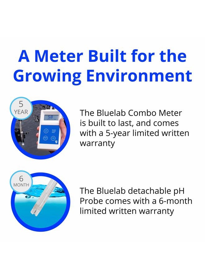 bluelab Metcom Combo Meter For Ph, Temperature, Conductivity (Nutrient) In Water With Easy Calibration, Digital Tds R For Hydroponic System And Indoor Plant Grow, Pack Of 1 - Image 4