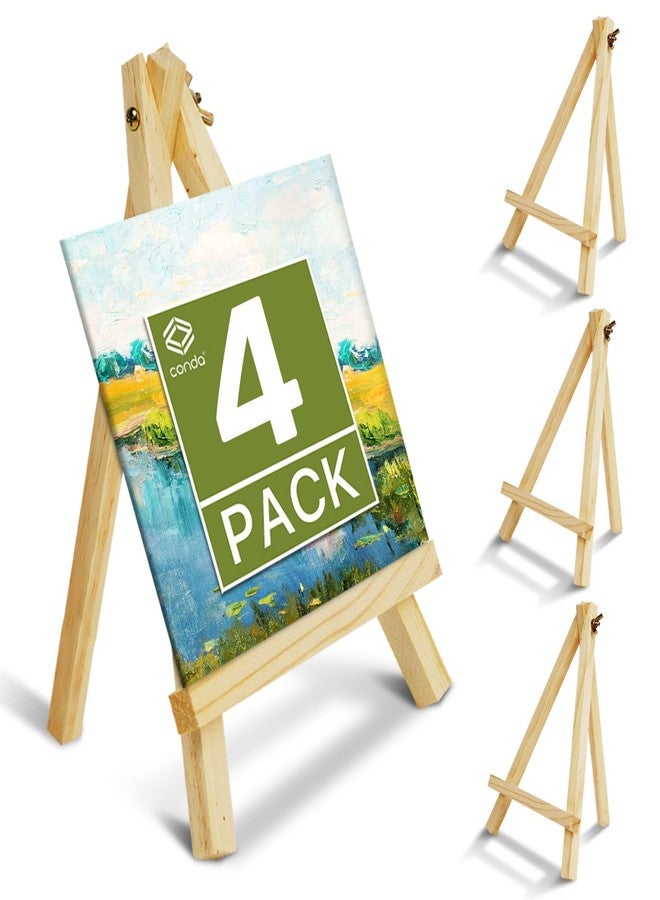 CONDA 4 Pack 9 Inch Wood Easels, Easel Stand for Painting Canvases, Art, and Crafts,Tripod,Painting Party Easel,Kids Student Tabletop Easels for Painting,Portable A-Frame Tripod Tabletop Easel Set - Image 1
