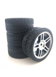 RC Remote Control Car 1 To 10 Model Car Saloon Flat Running Tire Road Racing Tire HSP94123 Flat Sports Car Universal-Color:D11 + B Hub