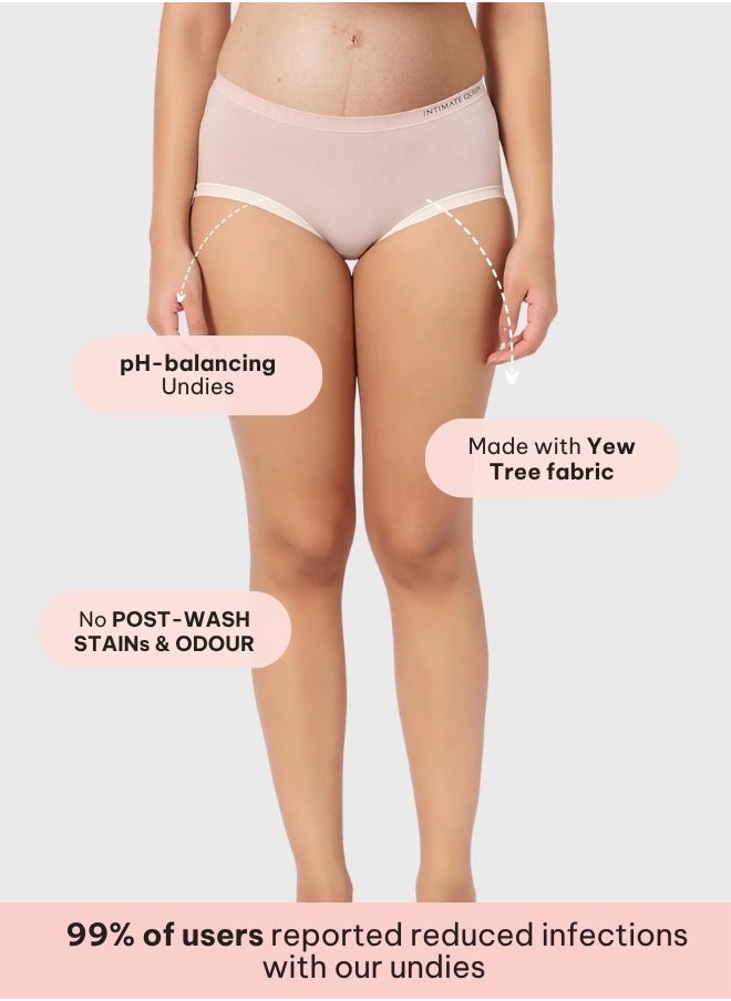 Intimate Queen Yew Tree Bae Maternity Briefs – Silky Soft, Antibacterial Calm, Full-Coverage Comfort for Bump & Skin (Pack of 3)  - Image 3