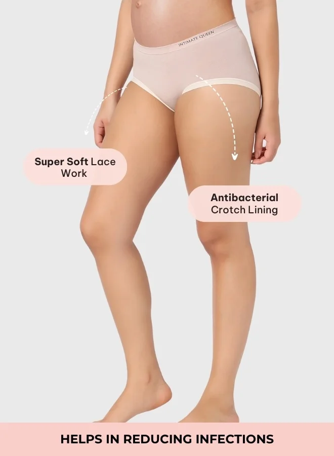 Intimate Queen Pack Of 3 Yew Tree Bae Maternity Briefs – Silky Soft, Antibacterial Calm, Full-Coverage Comfort for Bump & Skin (Pack of 3) for Women | Best Price UAE