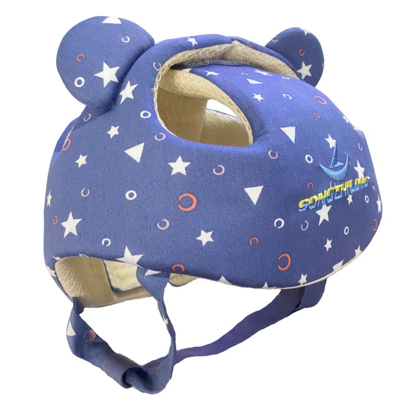 Ocanoiy Baby Infant Toddler Helmet Safety Headguard Head Protective Cushion Cute Children Adjustable Safety Helmet Hat Harnesses Cap Kid Child Crawl Walk Playing (Starry Blue) - Image 3