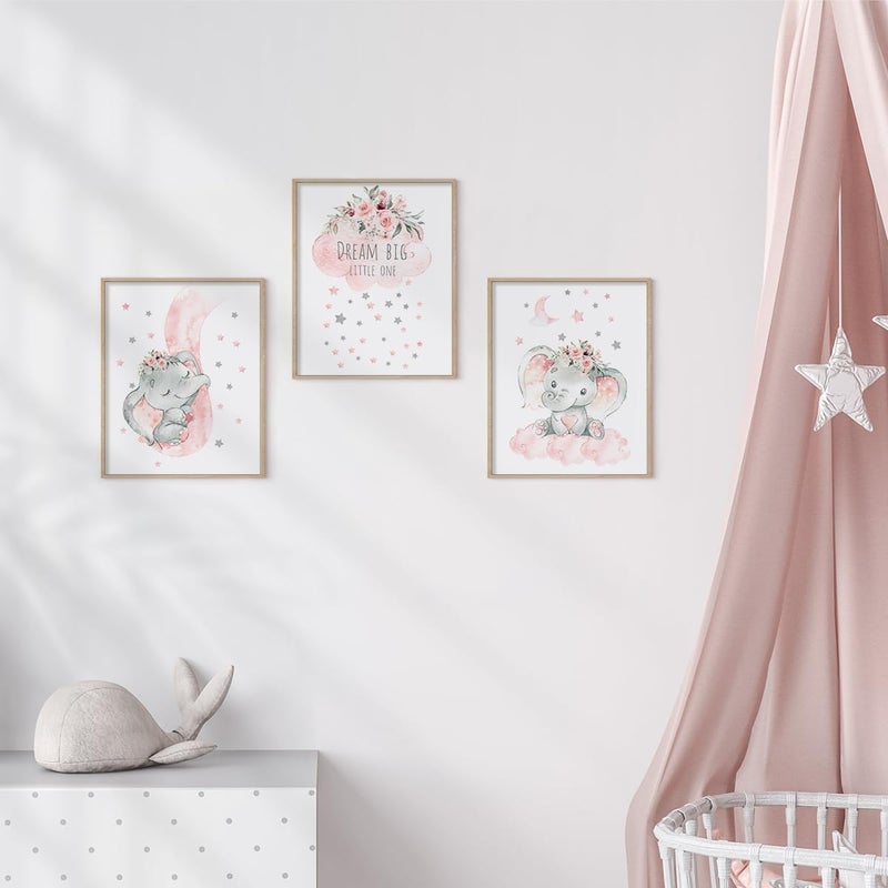 Canssape Elephant Nursery Wall Decor Set of 6 - Image 3