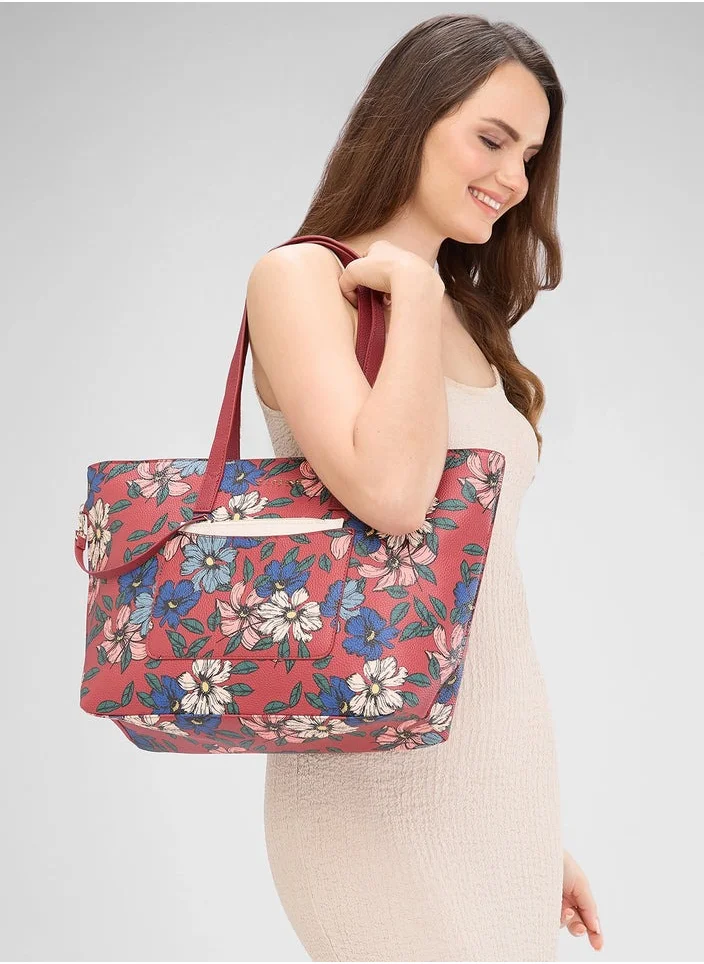 CAPRESE CAPRESE-VANESSA TOTE L Coral with floral prints