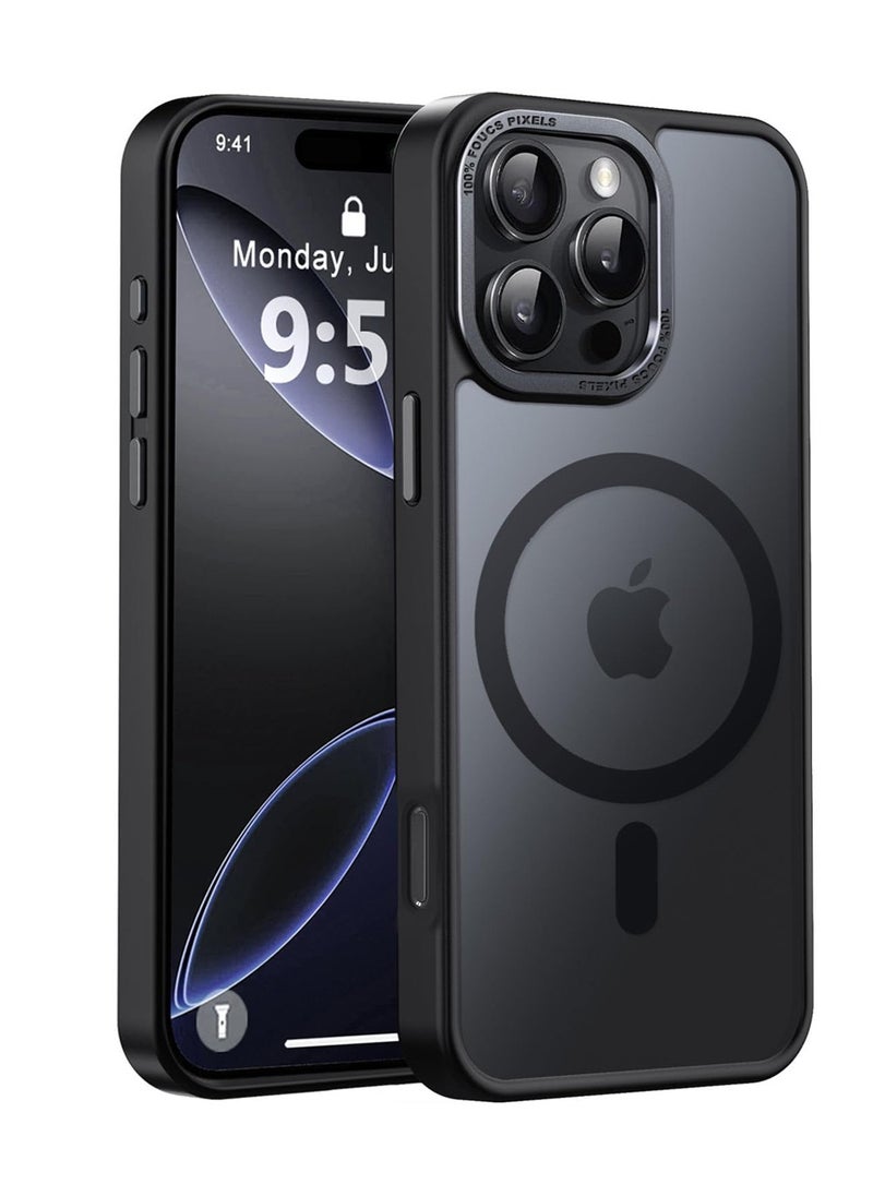 ZORIK - iPhone 16 Pro Max Magnetic MagSafe Case,【Full Shockproof Protection】Translucent Matte Back, Slim Phone Cover with Strong Magnet for Apple 16 Pro Max (2024)(Black) - Image 1