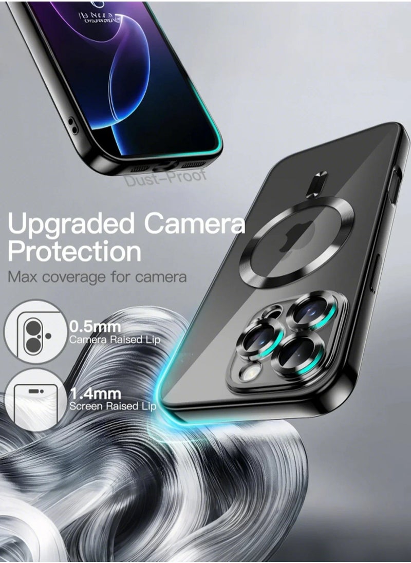 ZORIK - iPhone 16 Pro Max Magnetic MagSafe Case,【Full Shockproof Protection】Translucent Matte Back, Slim Phone Cover with Strong Magnet for Apple 16 Pro Max (2024)(Black) - Image 1