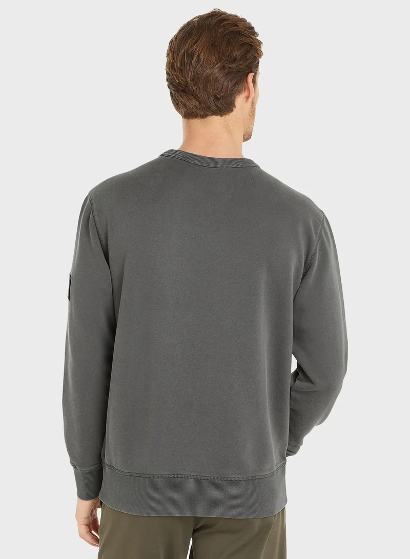 Calvin Klein Jeans Washed Badge Crew Neck Sweatshirt