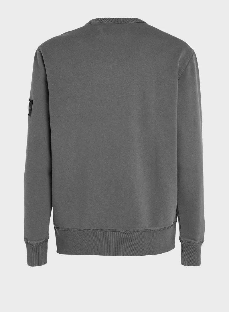 Calvin Klein Jeans Washed Badge Crew Neck Sweatshirt