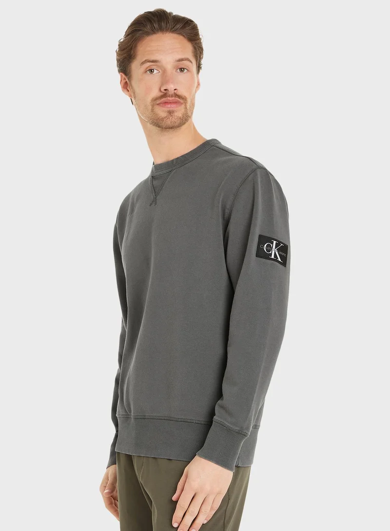 Calvin Klein Jeans Washed Badge Crew Neck Sweatshirt