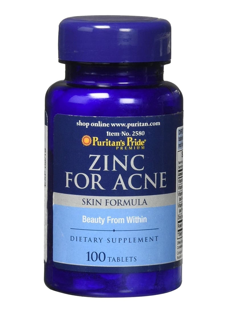 Puritan Puritan's Pride Zinc for Acne 100 Tablets 