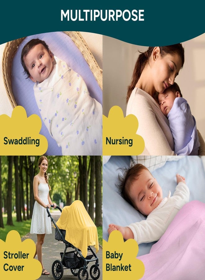 NINTARABABY Swaddle - 100% Organic Premium Muslin Cotton, 39" x 39" (100 cm x 100 cm), Ultra-Soft, Breathable & Lightweight, Multipurpose, Hypoallergenic, Gift for Newborn Girls - Image 5