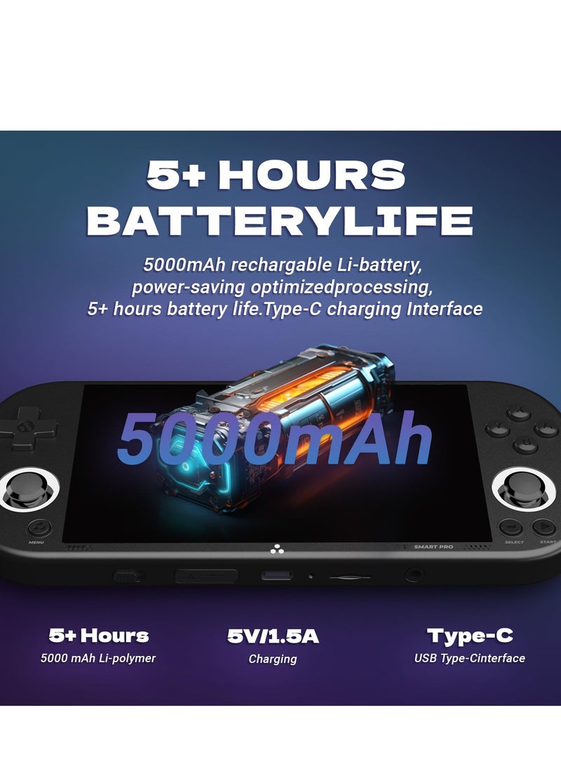 SYOSI - 5 inch Handheld Game Console Open source handheld game console 720*1280 IPS high definition smart handheld Game Consoles Preinstalled Emulator System Black Memory Card not Included - Image 1
