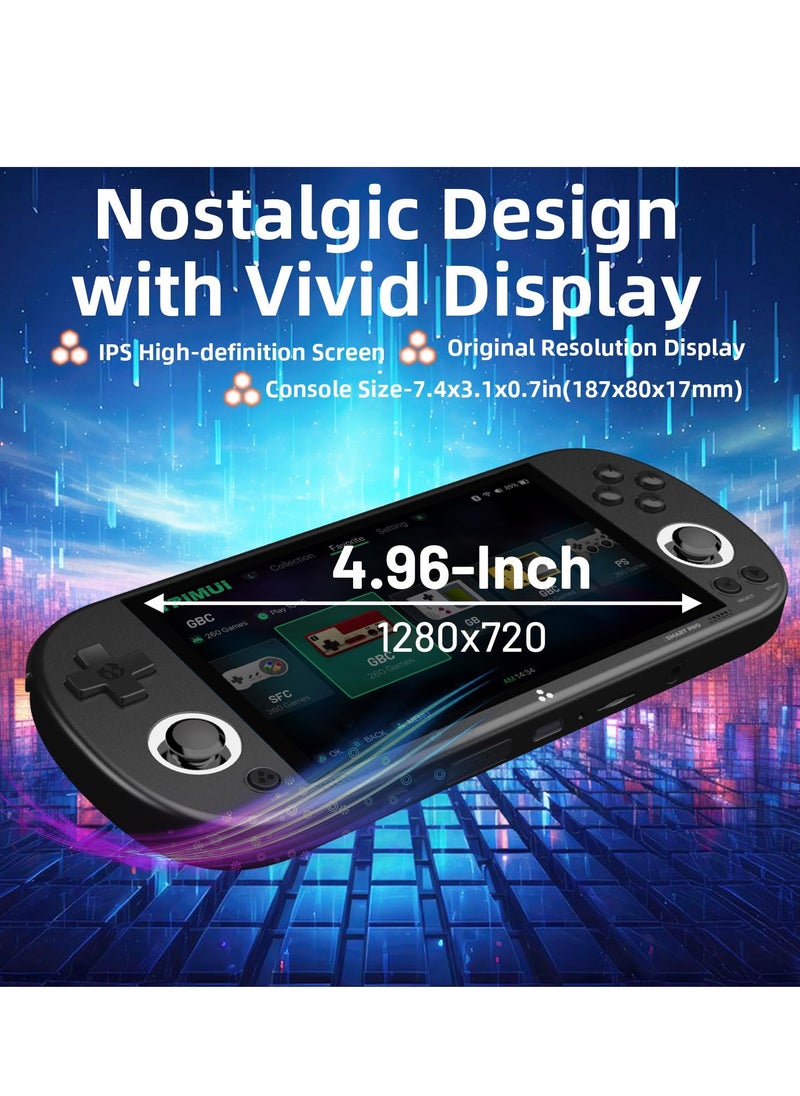 SYOSI - 5 inch Handheld Game Console Open source handheld game console 720*1280 IPS high definition smart handheld Game Consoles Preinstalled Emulator System Black Memory Card not Included - Image 1