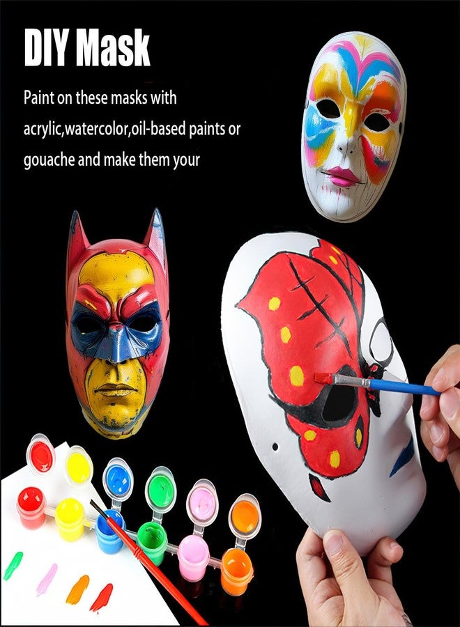 Lynkaye White Plain Masks,16 pcs DIY Unpainted Masquerade Masks Craft Mardi Gras Dance Cosplay Party Mask Costume (16pcs Cartoon) - Image 4