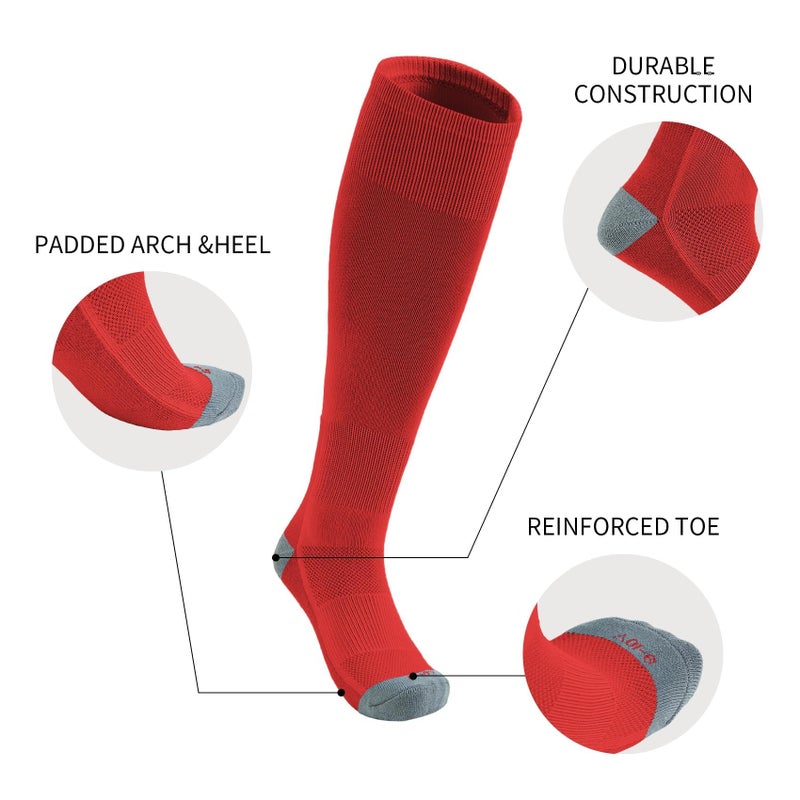 QBK Toddler Baseball Socks And Belt Youth Softball Tee Ball Combo Set for Boy Girl (2 Pairs of Socks & 1 Belt) Red 5-7T - Image 3
